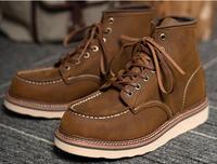 Sepatu Hiking Kulit Sapi Pria, Sepatu Trekking Inggris, Sol Tebal Kulit Sapi, Sepatu Motor Motocross High Top, Sneakers Ankle