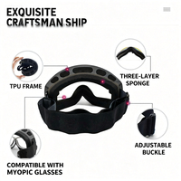 Masque et casque de ski pour adultes, taille unique, double couche PC, anti-buée, résistant au vent et au sable, anti-UV, pour le ski et l'alpinisme