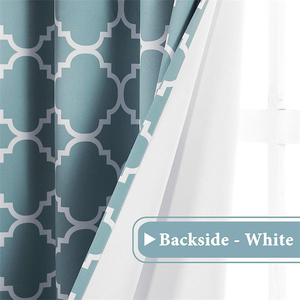 Rideaux occultants rideaux de fenêtre à œillets isolés thermiquement draperies imprimées marocaines géométriques pour salon chambre - Product Image 4