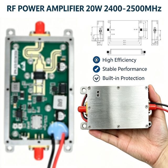 2400-2500MHz 20W RF Power Amplifier Module 2.4GHz 43dBm High Efficiency Wireless Communication Amplifier Module