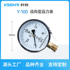 เกจวัดแรงดันน้ำและอากาศ Suzhou Xuansheng Y100 1.6Mpa แบบเข็ม ขนาด 100 มม. เกลียวทองเหลือง - Product Image 5
