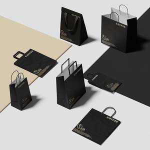 Custom Wholesale Kraft Paper Coffee <b>Packaging</b> Hand-Held Bags Export Eco Friendly Tote Gift Bags <b>Printing</b> - Product Image 1