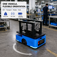 AGV compact de 300 kg pour entrepôt avec batterie LFP, robot mobile de levage pour la logistique de ligne de production et le transfert de palettes