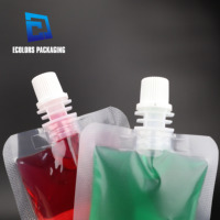 200ml 250ml 500ml recyclable transparent debout poche à bec liquide boisson jus sac à eau avec buse