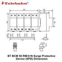 Dispositifs de protection contre les surtensions 220V/380V/255V 50kA 10/350μs AC 3P+N T1+T2 SPD pour système triphasé TT/TN-S