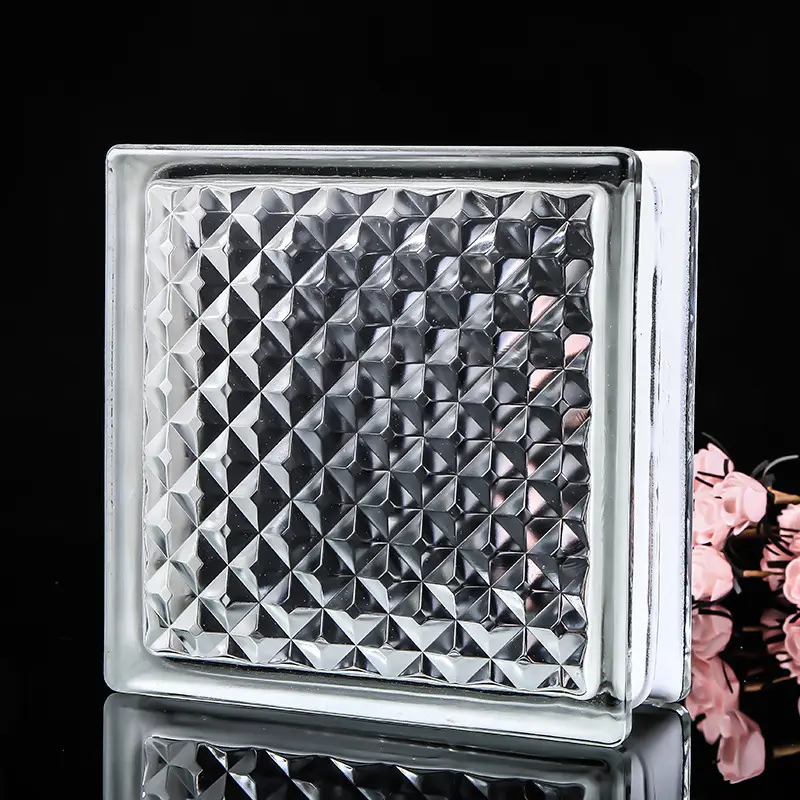 New Innovation Thickness 80MM Exterior Decorative Transparent Hollow Glass Block Crystal Glass Brick
