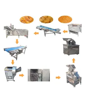 Máquina automática de fazer pó de gengibre descascando a cúrcuma, fatiando, secando, triturando, processando, linha de produção de gengibre, preço