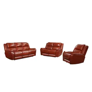 Sofá reclinable moderno Seccional de madera maciza, sofá reclinable de Australia de lujo de cuero eléctrico supercómodo de estilo europeo