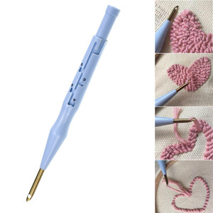 Juego de herramientas de ganchillo para tejer DIY con mango mágico, aguja de perforación de plástico cuadrada elegante, bordado de 3mm de espesor - Product Image 1