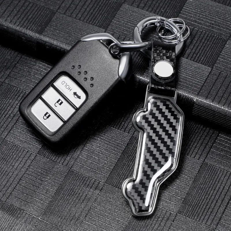 Factory Custom Logo Car Styling Accessories Carbon Fiber Car Keychain Keyring Key Holder For All Cars