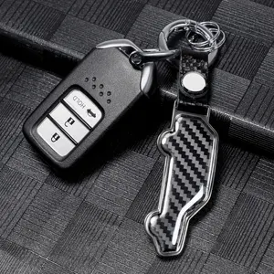 Accessoires de style de voiture avec logo personnalisé d'usine Porte-clés de voiture en fibre de carbone Porte-clés pour toutes les voitures