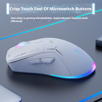 Souris d'ordinateur ONIKUMA CW917 4800 DPI avec boutons latéraux, double mode filaire et sans fil 2,4 GHz, ergonomique