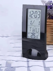 Kỹ thuật số trong suốt xem qua dọc LCD bàn đồng hồ báo thức với nhiệt kế cho quà tặng & cao cấp - Product Image 3