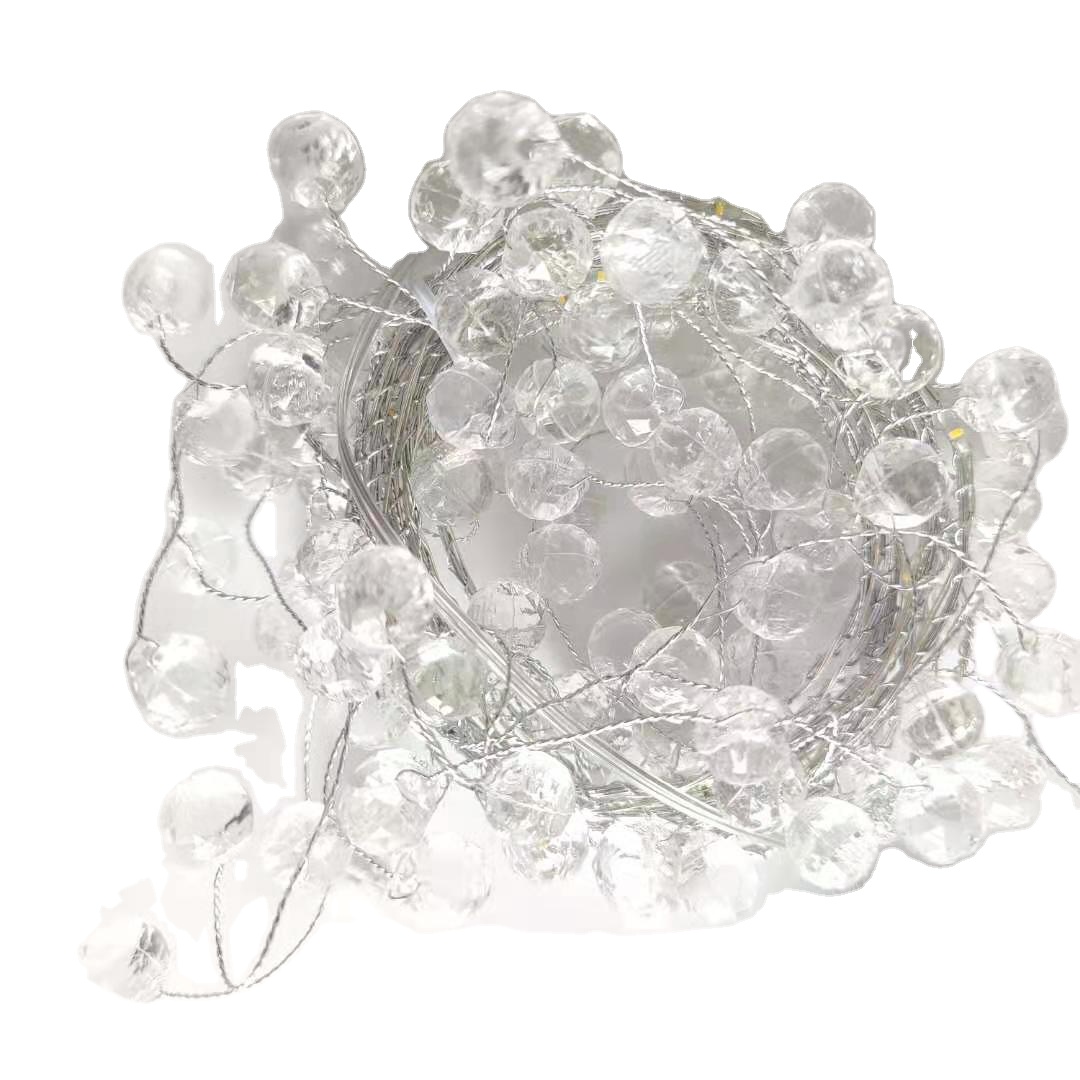 Hongshun акриловые бусины с батареей, светодиодная гирлянда с теплым белым светом, украшение для вечеринки, свадьбы, Рождества