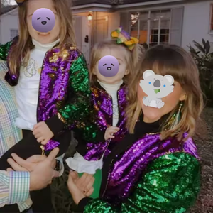Abbigliamento Coordinato per Famiglia per il Mardi Gras: Vestito per <span class=keywords><strong>Bambina</strong></span>, Tutina per Neonato, Maglietta per Bambini, Maglietta per Adulti, Giacca con Paillettes per Donna - Product Image 3