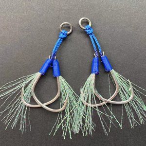 High Quality 2 Pair Jig Lure Slow Jigging Assist double Barbed Hook Saltwater Fishing