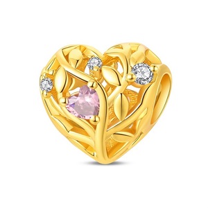 Made of white brass, plated with <b>gold</b> and set with zircon, and decorated with animal, heart, and symbol patterns - Product Image 3