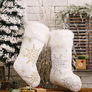 Hot Selling Christmas Decoration Creative New Velvet Snowflake Christmas <b>Socks</b> <b>Gift</b> <b>Socks</b> - Product Image 1