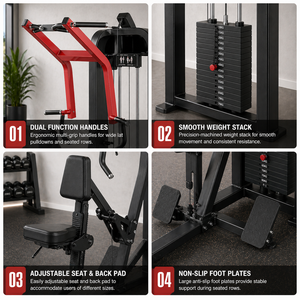 SK Professional Commercial Seated Row Machine Weight Stack Back Strength Training Gym Fitness Strength Equipment Pro Station - Product Image 6