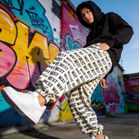 Vêtements de sport élégants, faible MOQ, pantalon de jogging ample à jambe droite, surdimensionné, en tissu éponge résistant, pour hommes, impression de logo personnalisée, style hip-hop