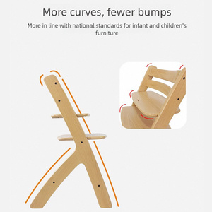 Chaise haute évolutive 3-en-1 en bois pour enfants, idéale pour l'alimentation et les repas à la maison – Vente en gros usine - Product Image 6