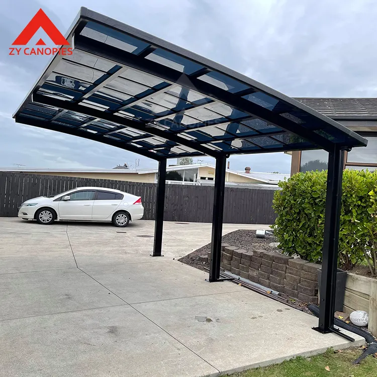 Strong Aluminum Structure Carport Free Standing Polycarbonate Roof Car Parking Canopy