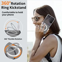 Coque de téléphone magnétique transparente anti-jaunissement avec protection antichute aux 4 coins pour Samsung Z Flip 8 7 6 avec 360° °   Support métallique