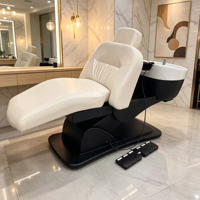 Chaise de lavage de cheveux électrique avec massage, réglage en hauteur, détoxification du cuir chevelu, circulation de vapeur, position inclinable confortable