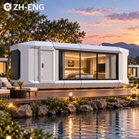 Cabine modulaire de conception européenne W6 avec fenêtre panoramique, maison-capsule pour les stations balnéaires et les villas d'hôtes
