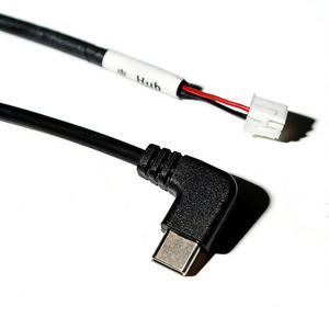 Кабель USB Type-C с угловым разъемом и 2-контактным разъемом JST (OEM/ODM) |   Индивидуальный кабельный жгут для питания и зарядки электроники - Product Image 1
