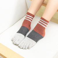 Calcetines de algodón individuales para mujer con separador de dedos, antibacterianos, antiolor, antipilling y transpirables