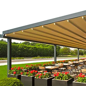 免费样品户外凉亭 Awnings PVC 帆布天篷可伸缩与最优惠的价格