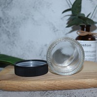 Vente en gros de pots de crème cosmétique en verre rond ambré 10g 30g 50g 100g avec couvercles noirs en plastique