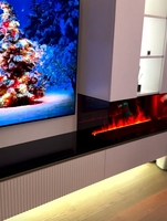 Smart holographique moderne bois décoratif cheminée électrique mural atomisation eau cheminée insérer flamme télécommande