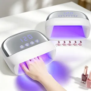 โคมไฟเล็บ LED ป้องกันรังสียูวี พร้อมพื้นที่กว้างพิเศษ, หลอด LED คู่ความยาวคลื่น 365+405 นาโนเมตร, ตั้งเวลาได้ 4 ระดับ 30 วินาที/60 วินาที/99 วินาที/120 วินาที - Product Image 1