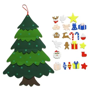 フェルトクリスマスツリー幼児DIYレイヤードフェルト壁クリスマスツリー3.3フィート手作り子供クリスマスツリーセット