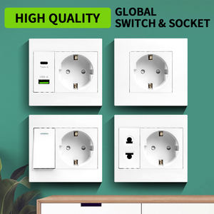 Interruptores y Enchufes <span class=keywords><strong>de</strong></span> Pared Universales para la UE con Control <span class=keywords><strong>de</strong></span> Presión <span class=keywords><strong>de</strong></span> Luz, USB <span class=keywords><strong>Tipo</strong></span>-C, Estándar 86, Irlandés, Europeo, Tailandés, <span class=keywords><strong>de</strong></span> Una Sola Toma - Product Image 5