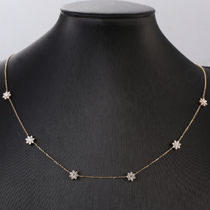 Collar de Flores de Diamantes Cultivados en Laboratorio de Oro de 18k de Lujo, Collar de Joyería Fina, Collar de Diamantes de Laboratorio HPHT DEF VVS para Regalo - Product Image 4