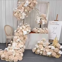 Rangkaian Bunga Gantung Artifisial Champagne Elegan untuk Dekorasi Pernikahan, Latar Belakang Gapura, Lorong, dan Meja Pesta