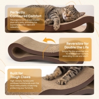 Griffoir pour chat en carton ondulé épais, anti-chute de carton, tout-en-un, à 2 niveaux, grand format, huit styles créatifs