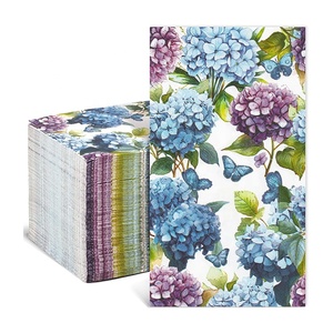 Serviettes en papier jetables pour fête d'invité mariage avec logo imprimé floral tulipe rouge <span class=keywords><strong>aquarelle</strong></span> de restaurant - Product Image 6