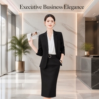 Ensemble de vêtements de bureau professionnels pour femmes de haute qualité, blazer et jupe ajustés sophistiqués