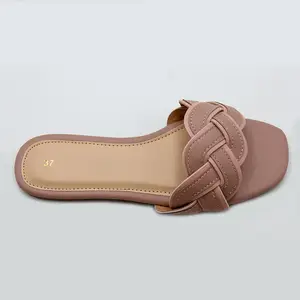 Zapatillas de mujer de Venta caliente, zapatillas cómodas para mujer, zapatos de cuero suave, Sandalias planas sexis y de moda al por mayor