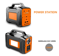 Stasiun daya Panel surya portabel 36000mAh/130Wh, stasiun daya 230V/150W AC Outlet untuk berkemah, petualangan & piknik darurat luar ruangan