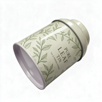 Boîte à thé ronde personnalisée en fer blanc, motif botanique, avec couvercle, pour thé en vrac, café, herbes, coffret cadeau