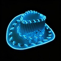 Chapeau de cowboy à paillettes, accessoire festif pour les célébrations de Pâques et de Noël, chapeau de cowboy lumineux à LED pour les spectacles et les fêtes