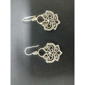 Pendientes de Aro de Moda, Chapados en Oro, con Diseño Étnico de Totem, Estilo Bohemio, Hechos a Mano, con Flores Talladas en Plata Antigua India - Product Image 3
