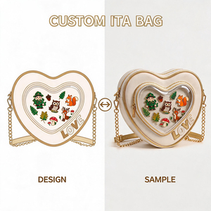 Collection Ita Bag en forme de cœur, sac à bandoulière Ita, sac à main Ita avec fenêtre transparente pour affichage de badges, OEM ODM personnalisé pour collectionneurs d'anime - Product Image 3