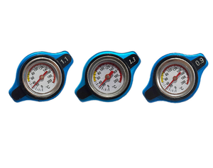 Kit de bouchons de réservoir de carburant et de radiateur en aluminium avec <span class=keywords><strong>jauge</strong></span> de température pour SUV tout-terrain, camion de course modifié - Product Image 1