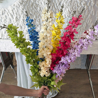Grandes fleurs artificielles de Jacinthe Larkspur pour la décoration de Noël et de mariage, fleurs simulées pour allées de maison
